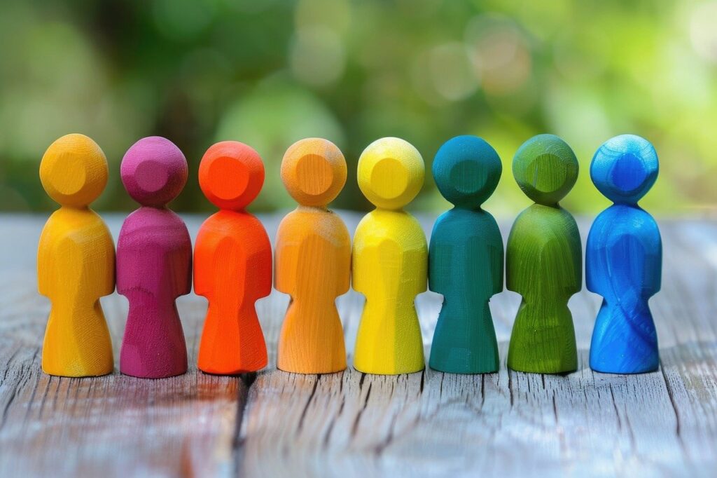 multicolored, colorful, rainbow, texture, multiracial, multicultural, interracial, diversity, people, nature, love, together, happy, couple, feminism, friendship, ai generated